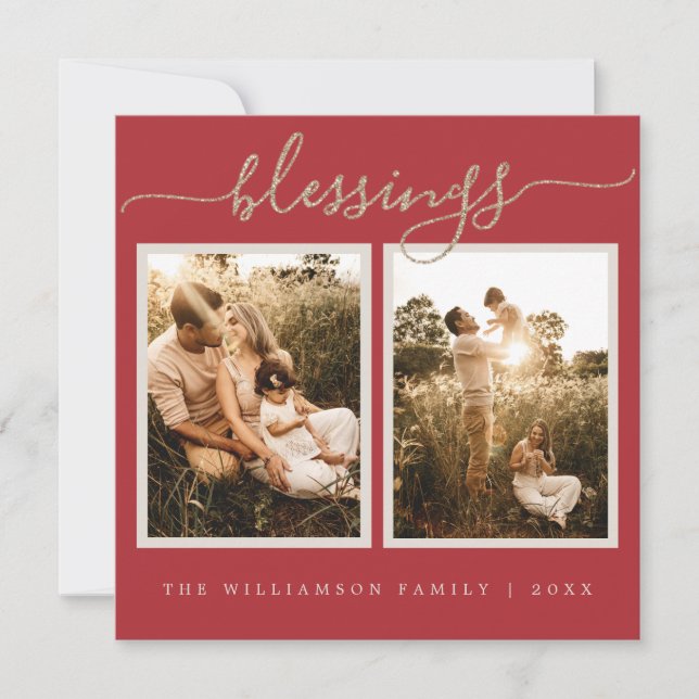 Cartes Pour Fêtes Annuelles Rustic Berries Sprig Photo Holiday Card (Devant)