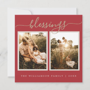 Cartes Pour Fêtes Annuelles Rustic Berries Sprig Photo Holiday Card