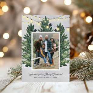 Cartes Pour Fêtes Annuelles Rustic Family Photo Christmas Tree Farm