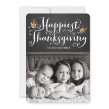 Rustic Faux Chalkboard Happest Thanksgiving Photo