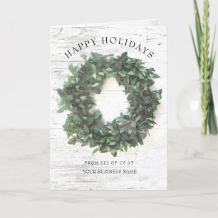 Cartes Pour Fêtes Annuelles Rustic Greenery Wreath Entreprise