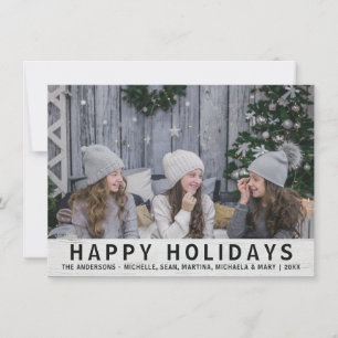 Cartes Pour Fêtes Annuelles Rustic Grey Bois Noël Joyeux Vacances PHOTO