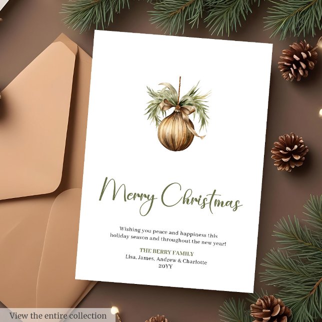 Cartes Pour Fêtes Annuelles Rustic Pine Wreath Script Font Christmas Greeting  (Rustic Pine Wreath Script Font Christmas Greeting Card

)