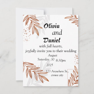 Cartes Pour Fêtes Annuelles Rustic Romance: Beautiful Wedding Card
