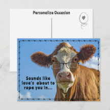 Rustic Western Engagement Love Roping Humor Gift