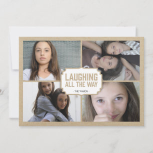 Cartes Pour Fêtes Annuelles Rustic White Frame Holiday Photo Card