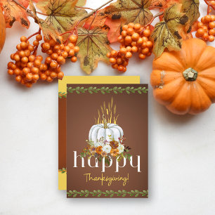 Cartes Pour Fêtes Annuelles Rustique Brown Automne Citrouille Bon thanksgiving