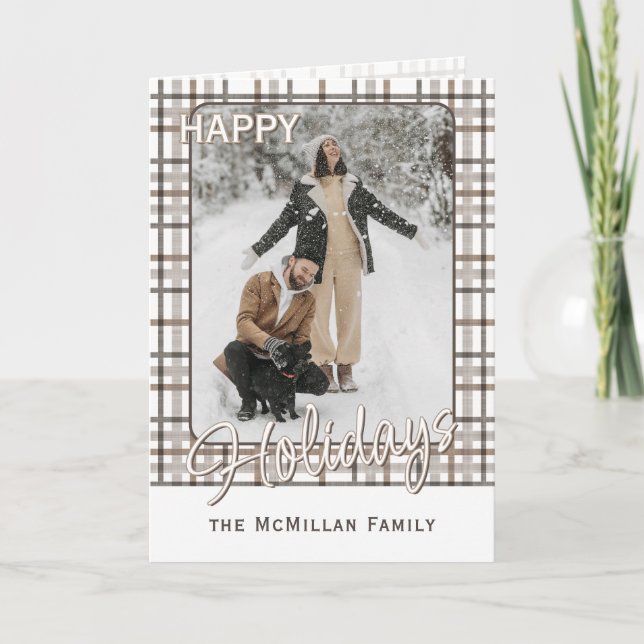 Cartes Pour Fêtes Annuelles Rustique Classy Élégant Motif Plaid (Devant)