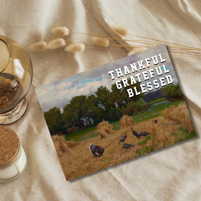 Cartes Pour Fêtes Annuelles Rustique Élégant Gentil Grateful Blessé Harvest (Créateur téléchargé)