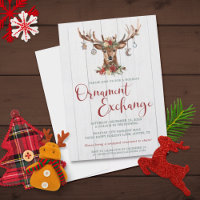 Rustique Floral Antlers Noël Ornement Exchange