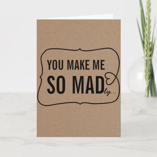 Cartes Pour Fêtes Annuelles Rustique Kraft Papier Funny Valentines Jour (Devant)