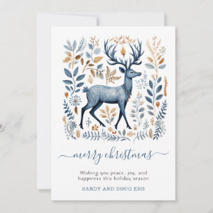 Cartes Pour Fêtes Annuelles Rustique Nordic Reindeer Noël Verdure