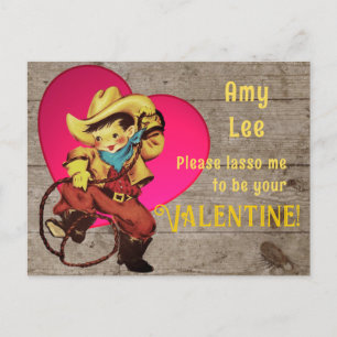 Cartes Pour Fêtes Annuelles Rustique Retro Cowboy Valentine