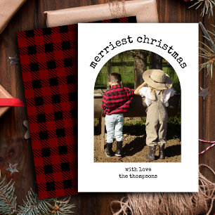 Cartes Pour Fêtes Annuelles Rustique une photo minimaliste simple Arc Noël