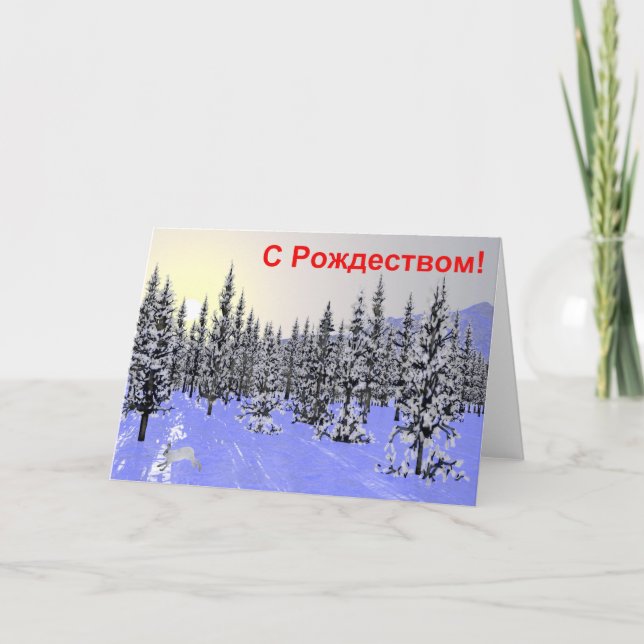 Cartes Pour Fêtes Annuelles S Rozhdestvom - Solstice d'hiver (Devant)