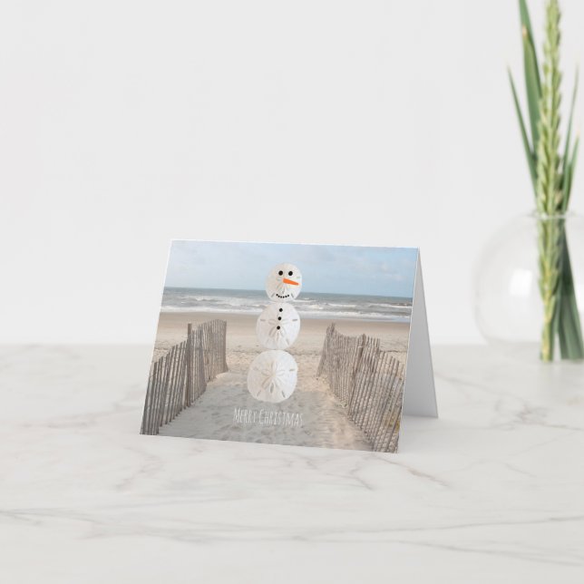 Cartes Pour Fêtes Annuelles Sable Dollar Snowman (Devant)