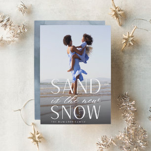 Cartes Pour Fêtes Annuelles Sable est la nouvelle côte de neige Photo de Noël
