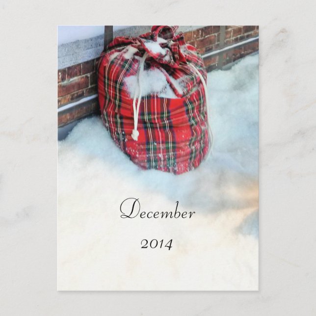 Cartes Pour Fêtes Annuelles Sac du Père Noël dans la neige (Devant)