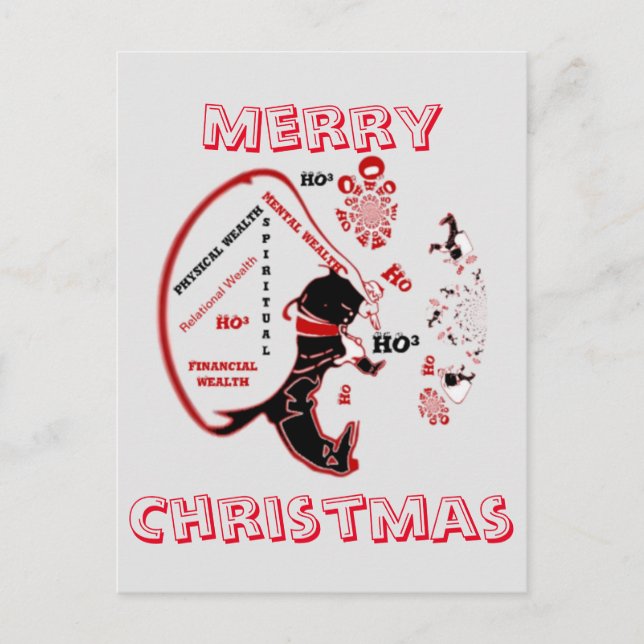 Cartes Pour Fêtes Annuelles Sac Père Noël riche : Hohoho de Mental, Spirituel, (Devant)