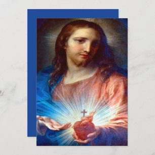 Cartes Pour Fêtes Annuelles Sacré Coeur de Jésus avec prière de consécration