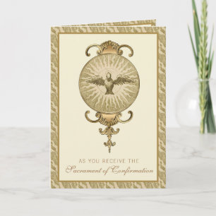 Cartes Pour Fêtes Annuelles Sacrement de Confirmation Prière Religieuse