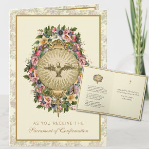Cartes Pour Fêtes Annuelles Sacrement de Confirmation Prière Religieuse
