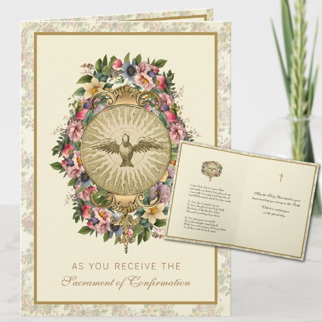 Cartes Pour Fêtes Annuelles Sacrement de la confirmation Prière religieuse (Créateur téléchargé)