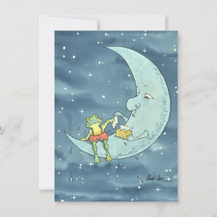 Cartes Pour Fêtes Annuelles Sad Frog on Moon Flat Holiday Card
