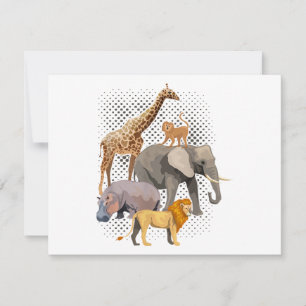 Cartes Pour Fêtes Annuelles Safari Squad Africain Safari Animaux Drôle Zoo Ani