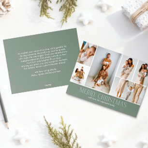 Cartes Pour Fêtes Annuelles SAGE Christmas Elegant 6 Collage Message photo