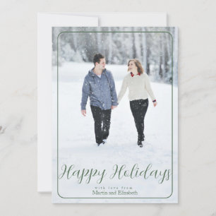 Cartes Pour Fêtes Annuelles Sage Happy Holidays with Photo Holiday Card