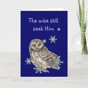 Cartes Pour Fêtes Annuelles Sages Cherchent Encore Lui Citation Hibou Oiseau