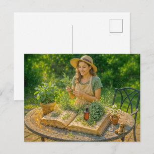 Cartes Pour Fêtes Annuelles Sagesse herbale d'un ancien livre botanique