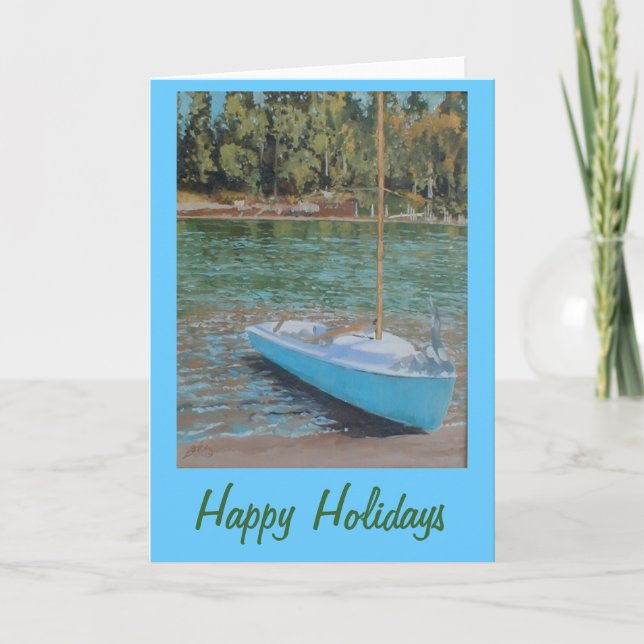 Cartes Pour Fêtes Annuelles Sailboat (Devant)
