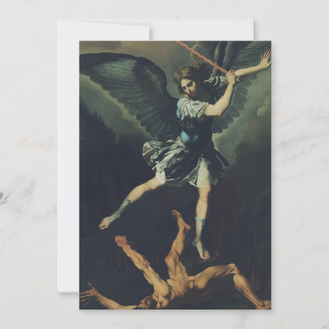 Cartes Pour Fêtes Annuelles Saint Archange Michael bat le diable (Devant)