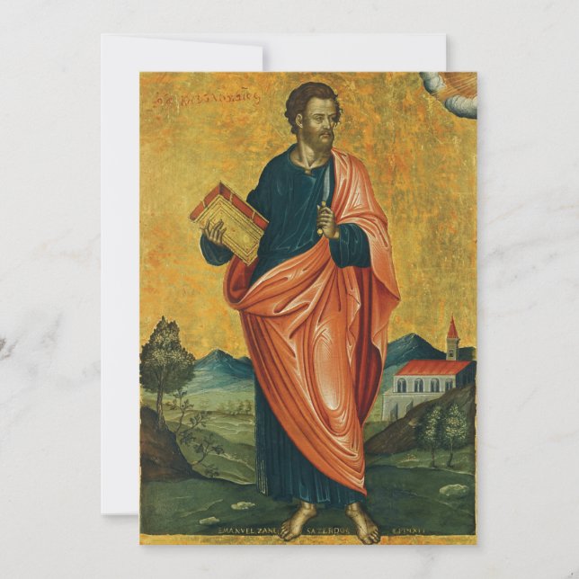 Cartes Pour Fêtes Annuelles Saint Bartholomée l'icône orthodoxe apôtre (Devant)