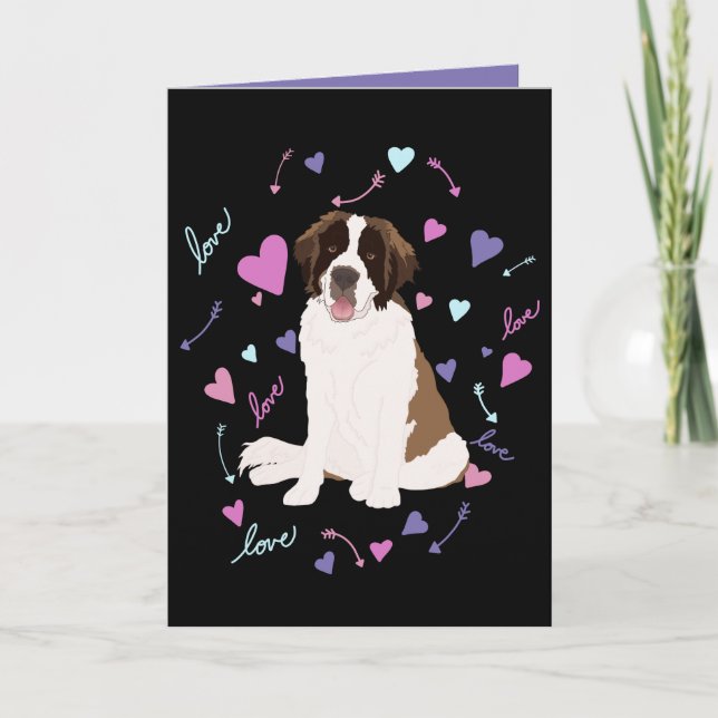 Cartes Pour Fêtes Annuelles Saint Bernard Saint-Valentin (Devant)