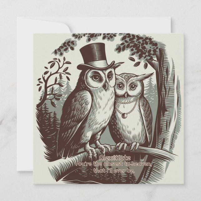 Cartes Pour Fêtes Annuelles Saint-Chouette Saint-Valentin (Devant)