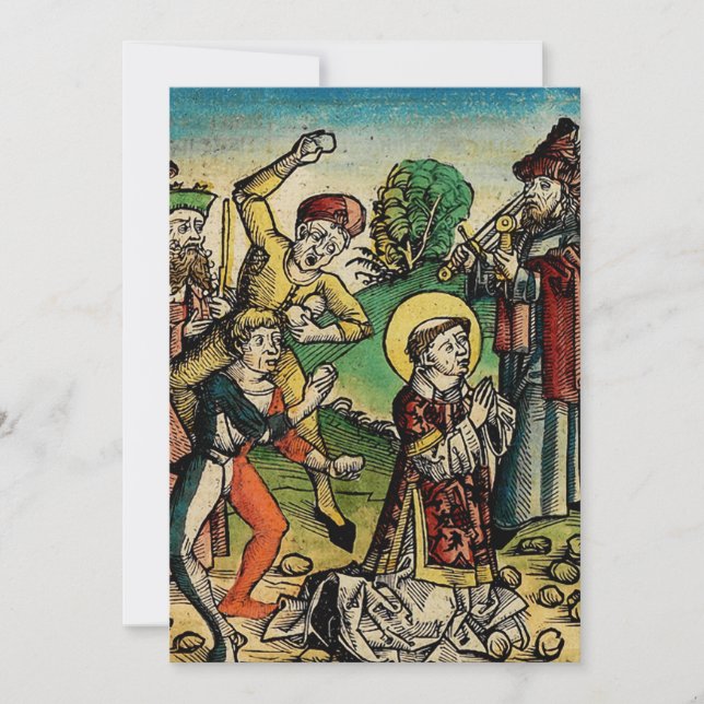 Cartes Pour Fêtes Annuelles Saint Étienne le Protomartyr Iconographie d'art fi (Devant)
