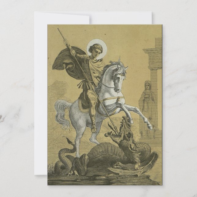 Cartes Pour Fêtes Annuelles Saint George Patron d'Angleterre (Devant)