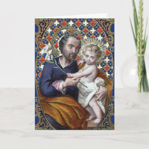 Cartes Pour Fêtes Annuelles Saint Joseph et l'enfant du Christ (DPT 002)