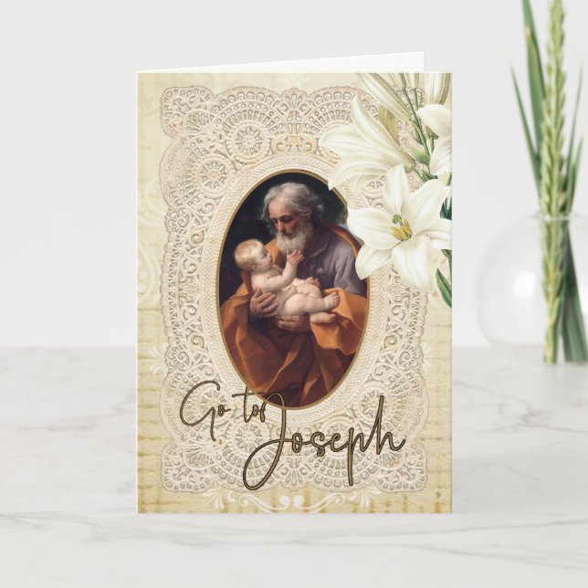 Cartes Pour Fêtes Annuelles Saint Joseph Jésus Pape Religieux Catholique Pie I (Devant)
