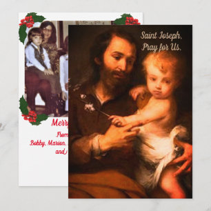 Cartes Pour Fêtes Annuelles Saint Joseph personnalisable avec Christ Enfant Ch