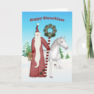 Cartes Pour Fêtes Annuelles Saint Nicholas, Horse, Happy Sinterklaas