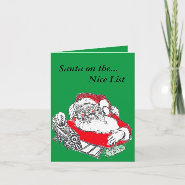 Cartes Pour Fêtes Annuelles Saint Nick Santa Claus Croquis de Noël plié (Devant)