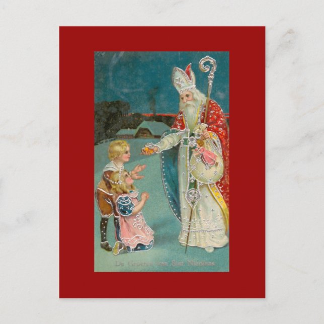 Cartes Pour Fêtes Annuelles Saint Nicolas de Noël (Devant)