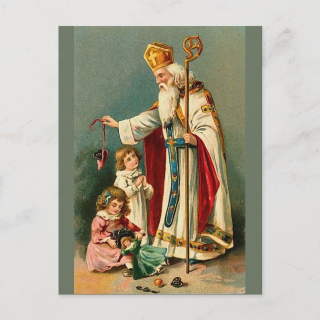 Cartes Pour Fêtes Annuelles Saint Nicolas de Noël (Devant)