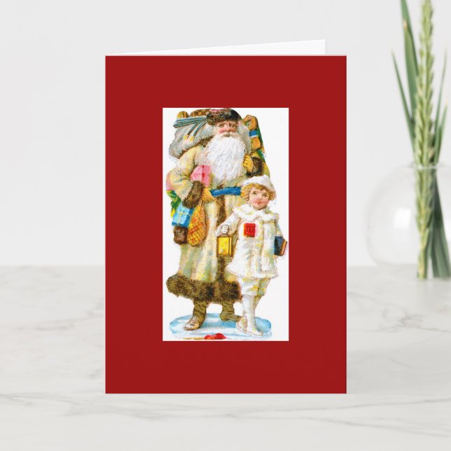 Cartes Pour Fêtes Annuelles Saint-Nicolas et enfant (Devant)