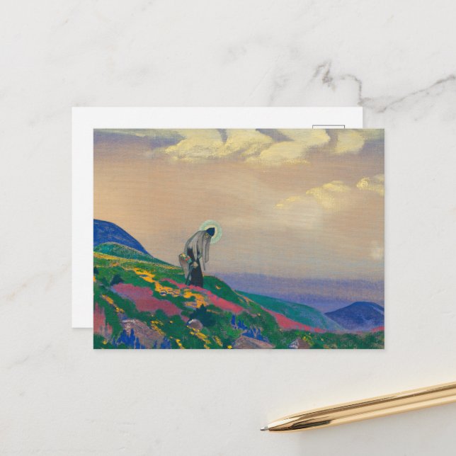 Cartes Pour Fêtes Annuelles Saint Panteleimon le guérisseur par Nicholas Roeri (Devant/Arrière en situation)