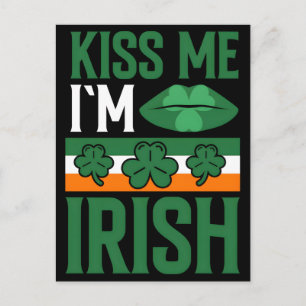 Cartes Pour Fêtes Annuelles Saint-Patrick 2026 : Embrassez-moi je suis Irlanda